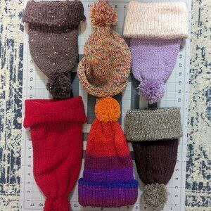 Kids, all cotton, hand knit hats